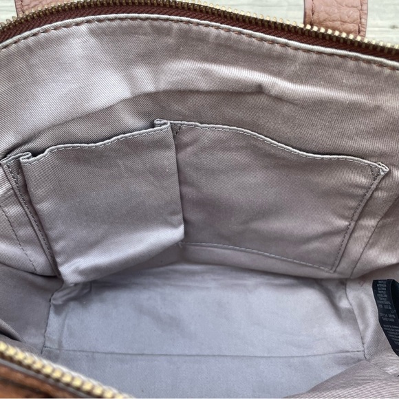 Fossil Tessa chestnut leather small satchel bag purse with crossbody strap - Picture 14 of 16
